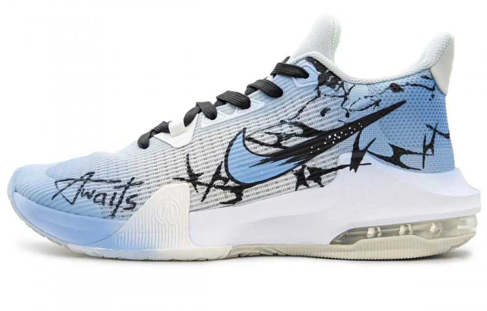 Nike Air Max Impact Cushioning Anti-Slip And Wear-Resistant Low-Top Basketball Shoes Men's Black Blue