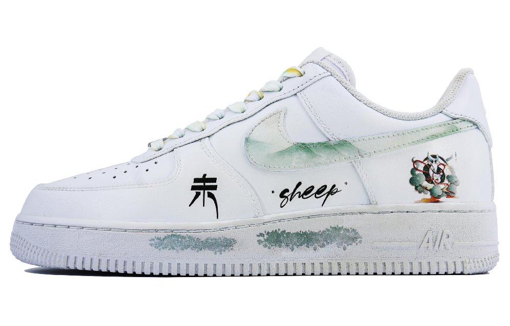 Nike Air Force 1 07 Goat SDS Anti Slip Wear Resistant Low Top Skateboard Shoes Men's White