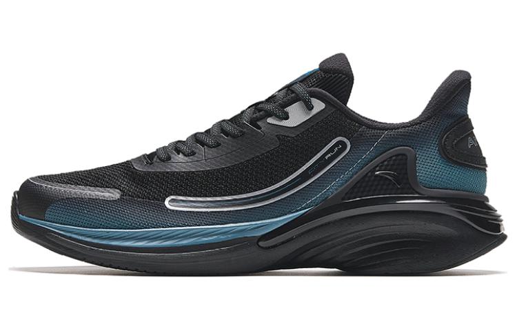 Anta City Cushioned Slip-Resistant Abrasion-Resistant Low-Top Running Shoes Men's Black Blue Silver