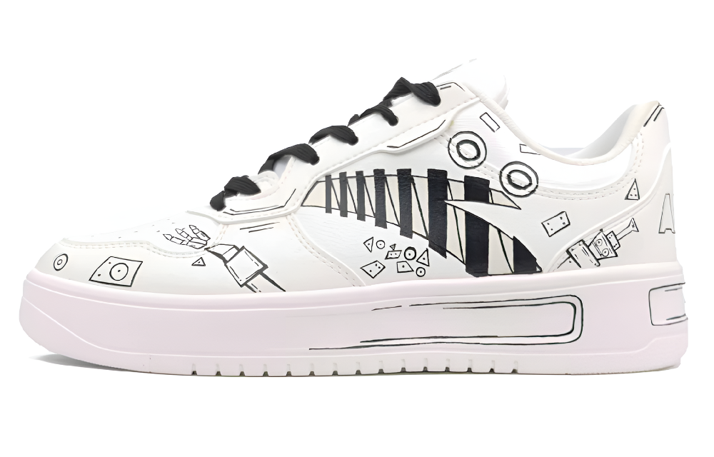 Anta Relaxed Abrasion Resistant Coverage Low Top Skateboard Shoes Men's White