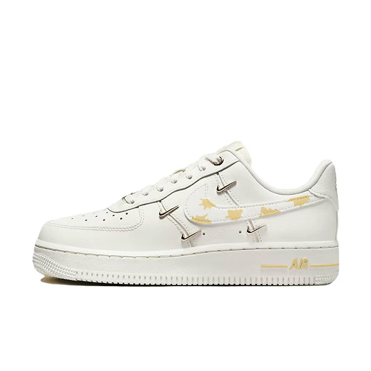 Nike Air Force 1 Anti Slip Wear Resistant Low Top Skateboard Shoes Women's White Yellow
