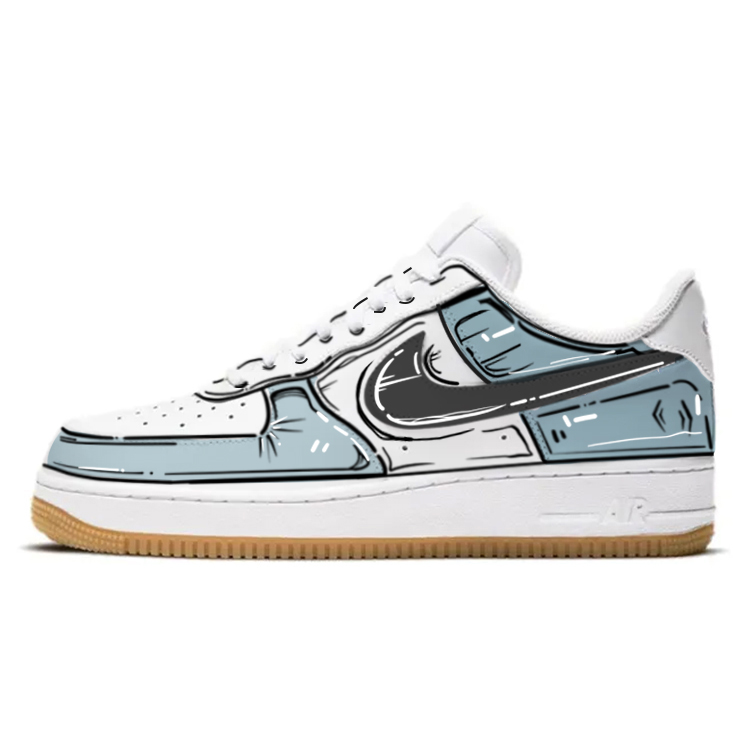 Nike Air Force 1 Skateboard Shoes Men Low-Top White Blue