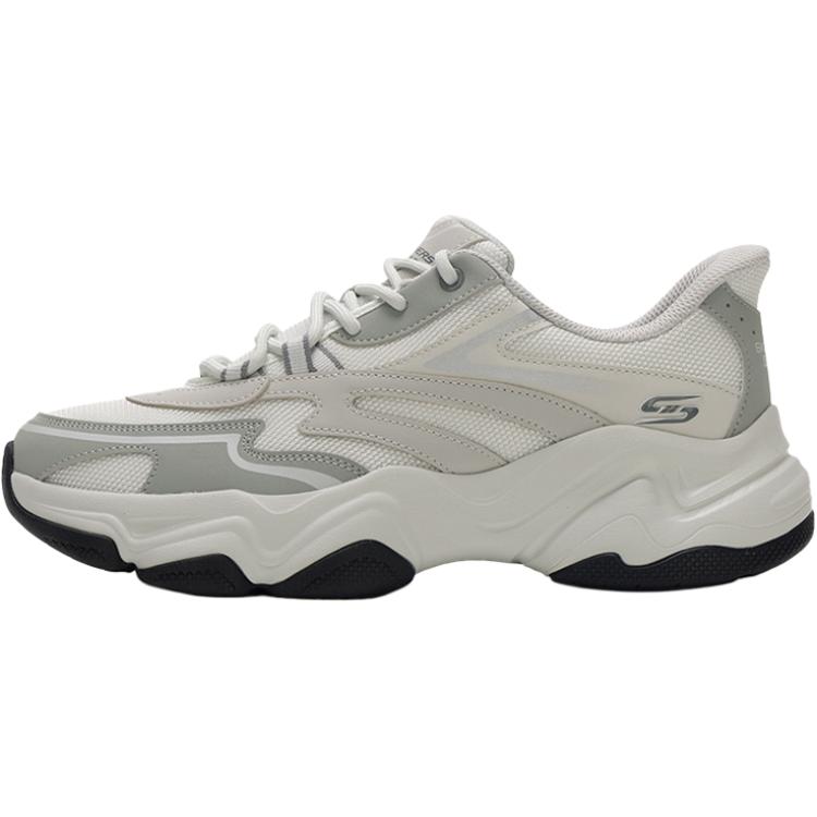 Skechers BOBS Sport Slip Resistant, Abrasion Resistant, Breathable Low Top Running Shoes Men's Gray White