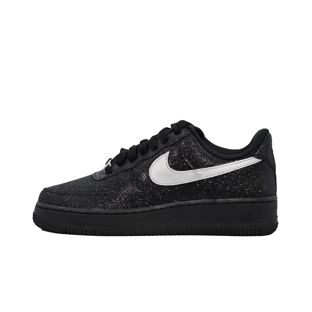 Nike Air Force 1 Low Top Skateboard Shoes Women's Black Silver