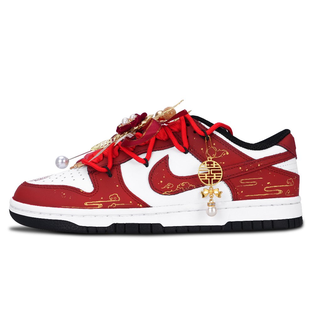 Nike Dunk Black White, Long Xiangshi Abrasion Resistant Low Top Skateboard Shoes Unisex Red