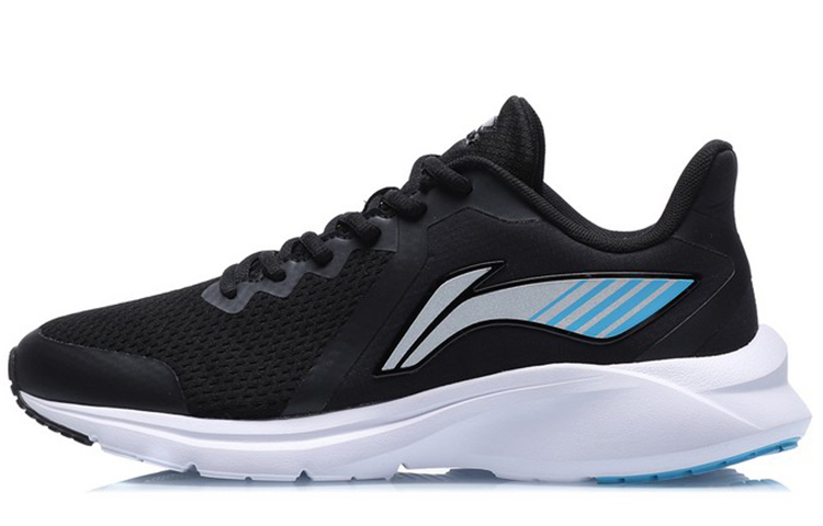 LiNing Cushioning, Breathable, Lightweight, Rebound Low Top Running Shoes Men's Black White Blue