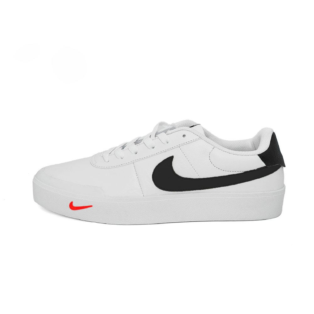 Nike Court Shot Red Face Slip Resistant Abrasion Resistant Low top Skateboard Shoes Unisex White Black