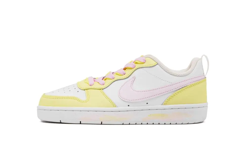 Nike Court Borough Low top Skateboard Shoes Women's Yellow Pink