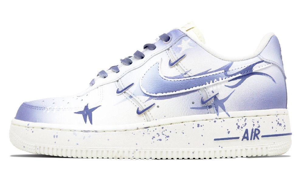 Nike Air Force 1 Abrasion Resistant Low Top Skateboard Shoes Women's Sky Blue
