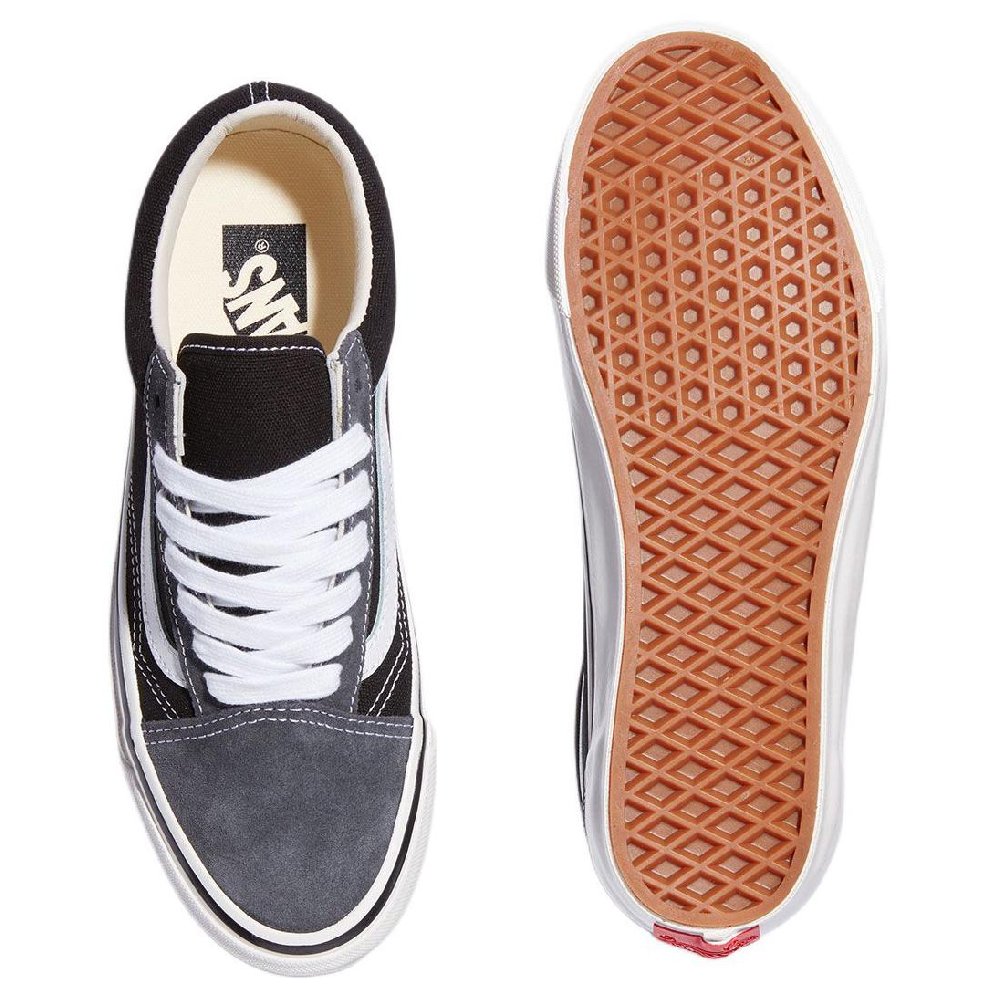 Vans Old Skool Anti-Slip Wear-Resistant Low-Top Skateboard Shoes Unisex Black Gray Color