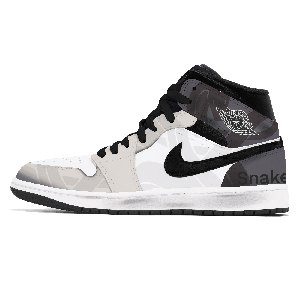 Jordan Jordan 1 Abrasion-Resistant Mid-Top Vintage Basketball Shoes Unisex Beige White Black
