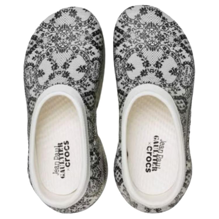 Jean Paul Gaultier x Crocs Abrasion Resistant Closed Toe Slippers Unisex Black White