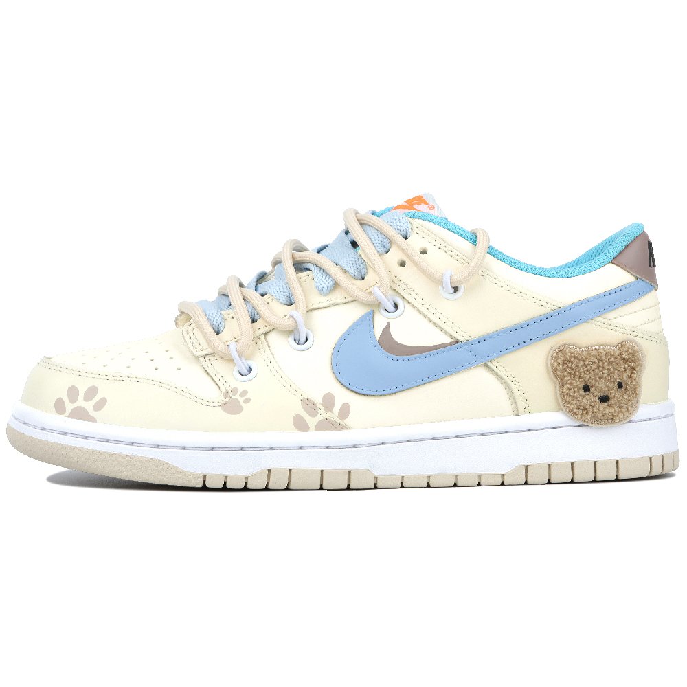 Nike Dunk Low Bear Pudding Anti-Slip Wear-Resistant Low-Top Skateboard Shoes Women's Blue Yellow