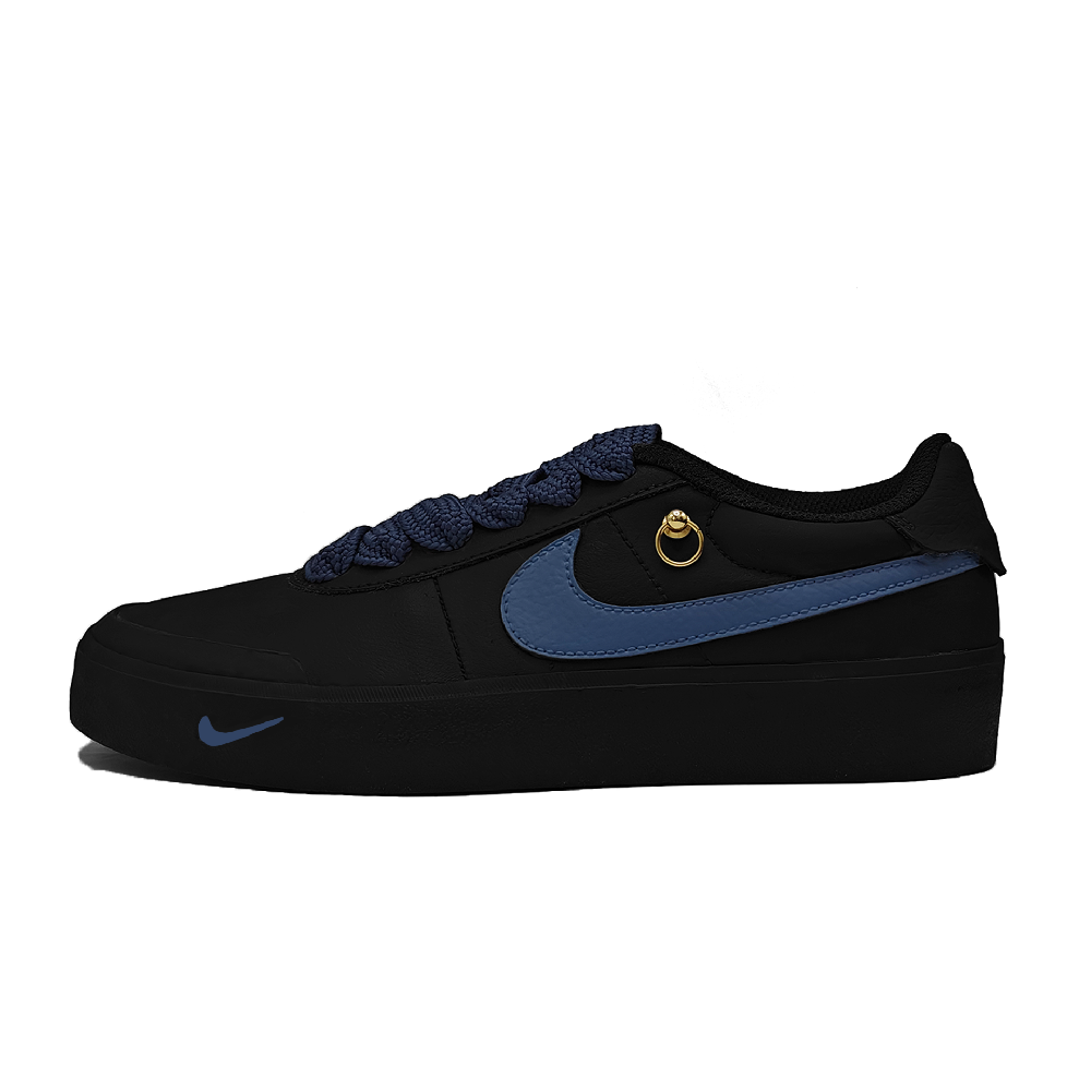 Nike Court Shot Valley Orchid Anti Slip Wear Resistant Low Top Skateboard Shoes Unisex Black Blue