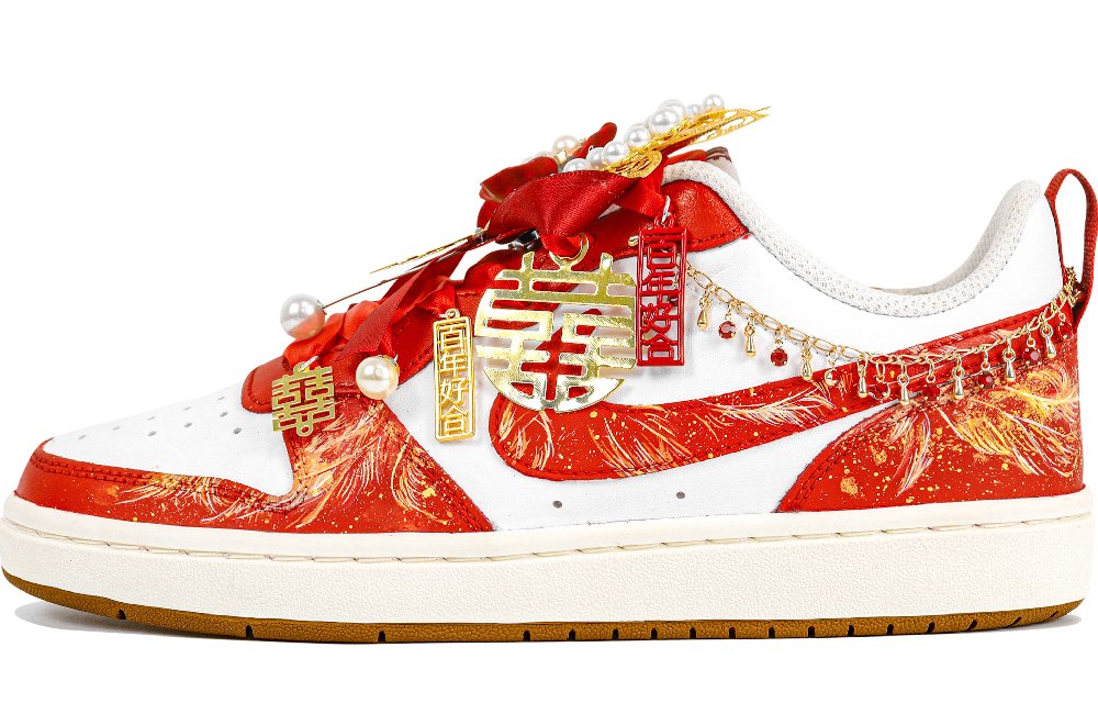 Nike Court Borough Low Top Skateboard Shoes Unisex Red
