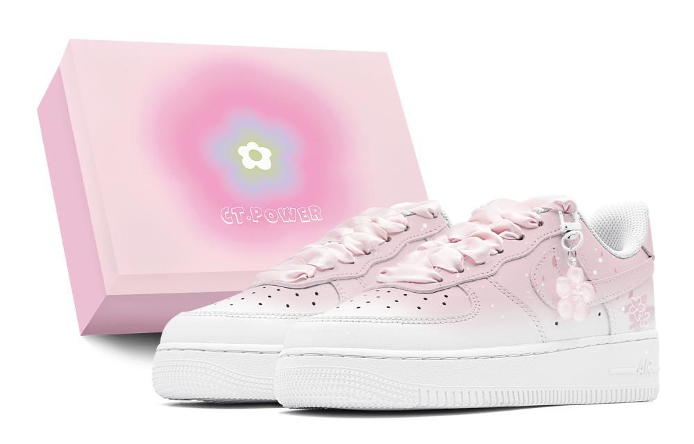 Nike Air Force 1 Slip Resistant, Impact Resistant, Abrasion Resistant Low Top Skateboard Shoes Women's White Pink