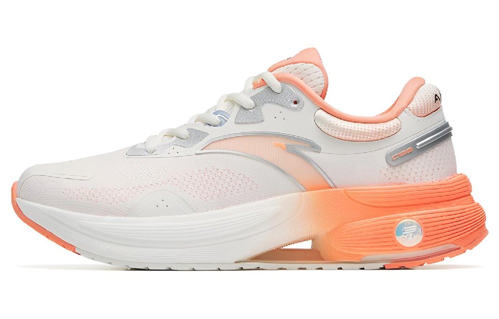 Anta C100 Collection Wear-Resistant Low-Top Running Shoes Women's White Orange Silver