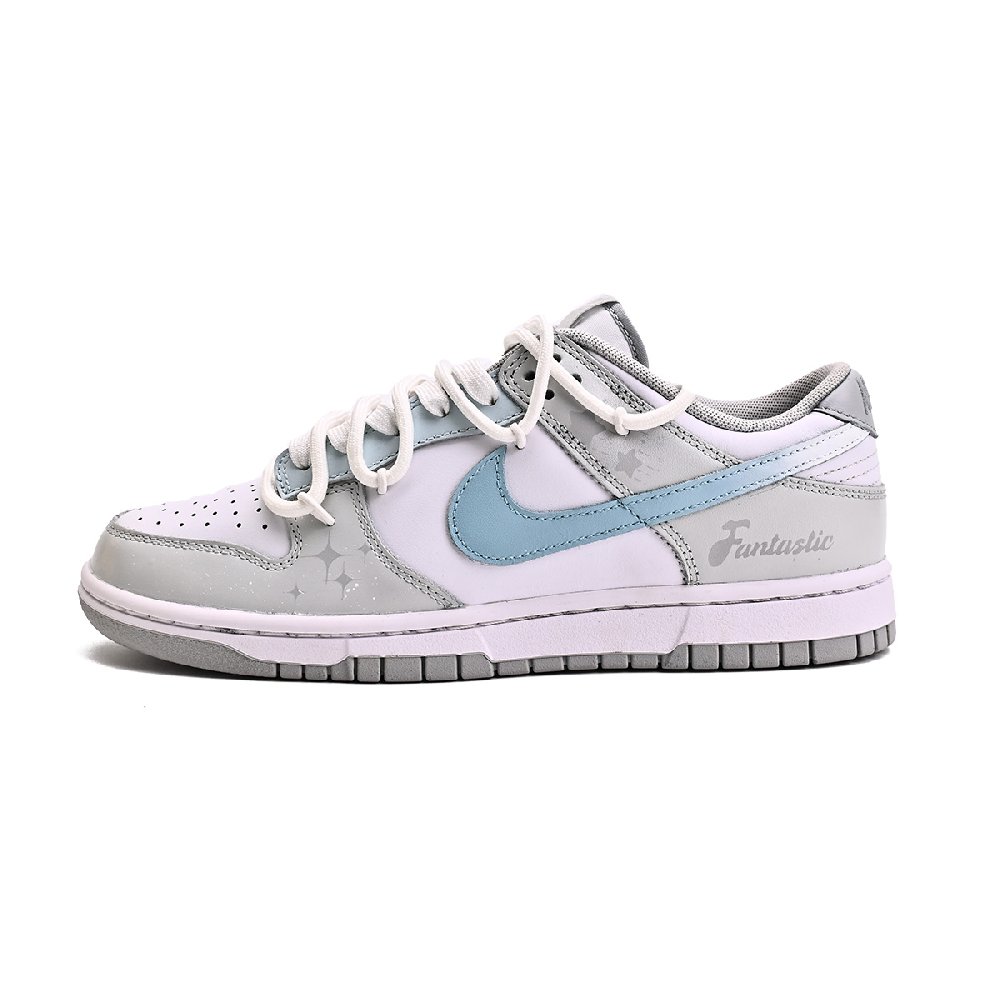 Nike Dunk Anti Slip Wear Resistant Low Top Skateboard Shoes Unisex Gray Blue