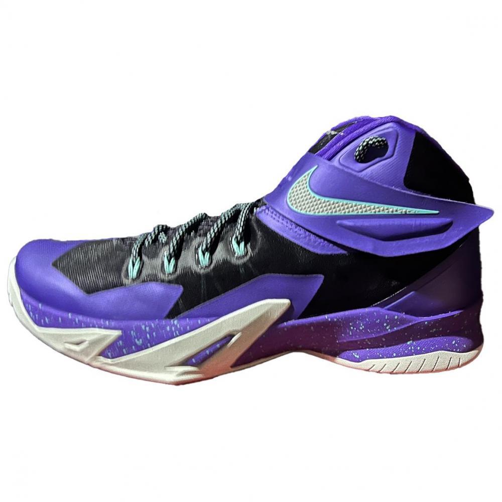 Nike Zoom Soldier 8 Anti-Slip Wear-Resistant High-Top Basketball Shoes Men's Purple Black
