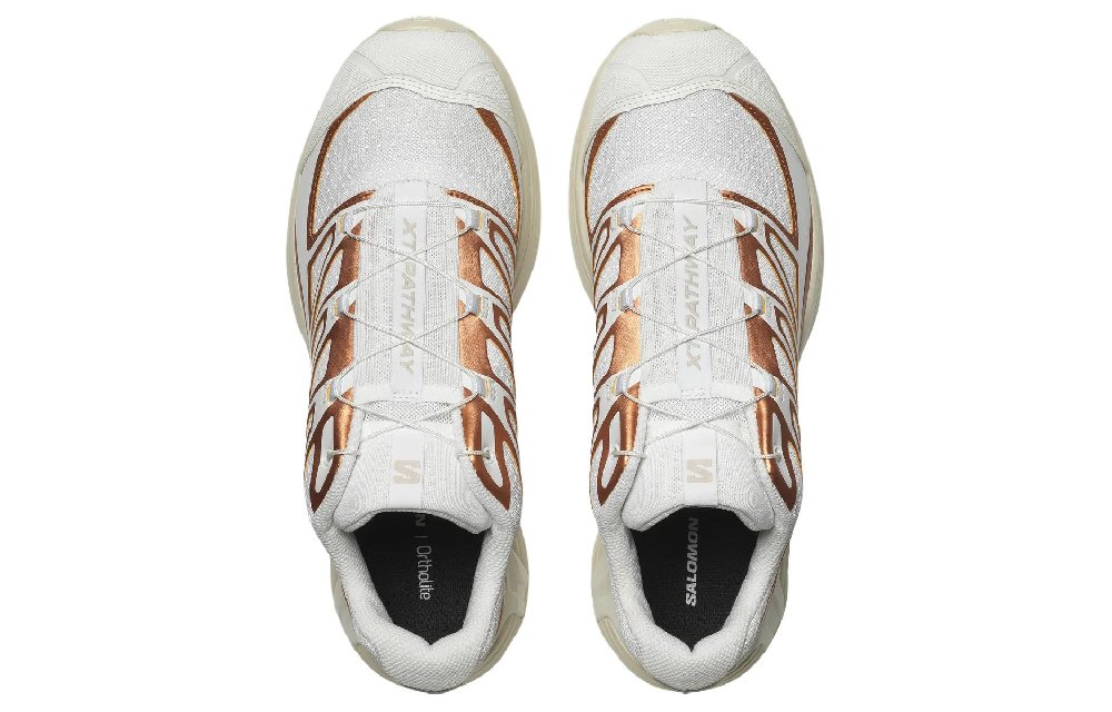 SALOMON XT Pathway Metallic Sneakers 'White Ftw Copper Almond Milk'