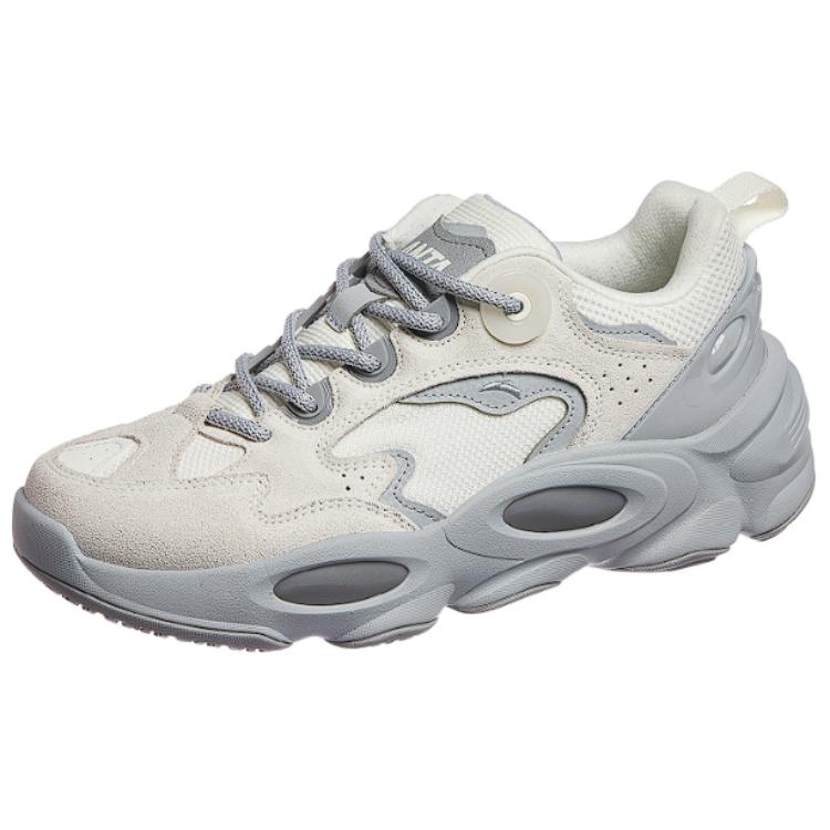 Anta Super Body Cushioning, Wear Resistant Low Top Casual Shoes Men's White Gray