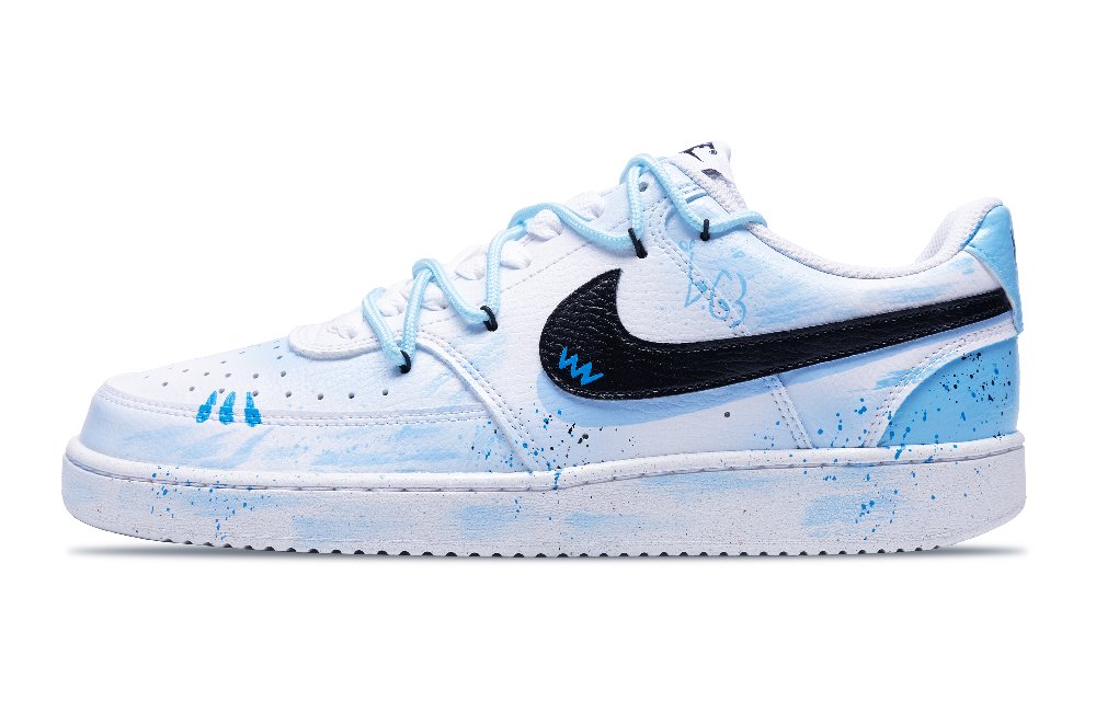Nike Court Vision Low Wear-Resistant Slip-Resistant Low-Top Skateboard Shoes Unisex Cerulean