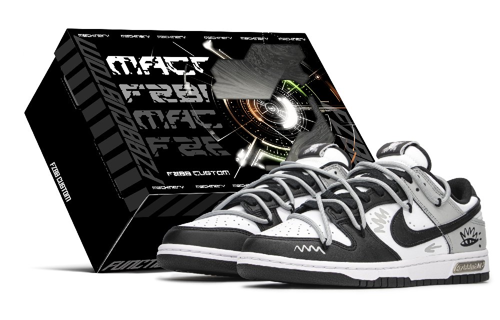 Nike Dunk FZBB Slip-Resistant Cushioning Balance And Wear-Resistant Low-Top Skateboard Shoes Unisex Black White
