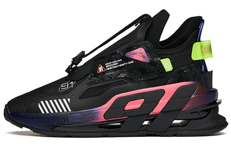 Anta AT91 Catapult Force Technology Slip-Resistant Cushioning Wear-Resistant Low-Top Running Shoes Black Pink
