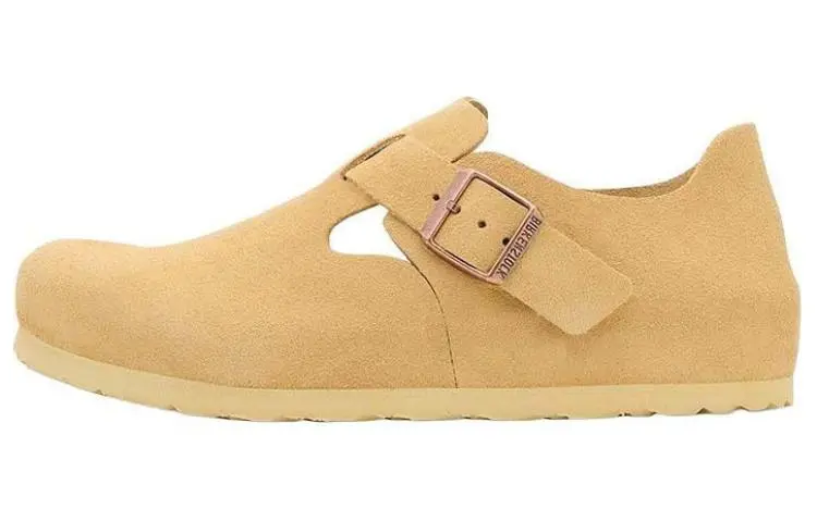 Birkenstock London Suede Leather Narrow Fit Shoes 'Latte Cream' Women's