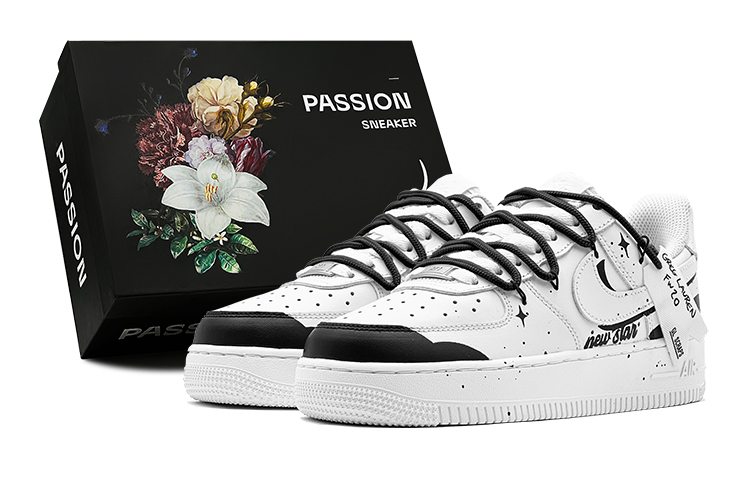 Nike Air Force 1 Low-Top Skateboard Shoes Women's Black White