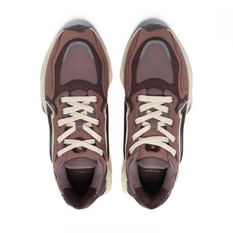 LI NING 1990 Lava 2 Cushioning Wear Resistant Low Top Casual Shoes Women's Brown
