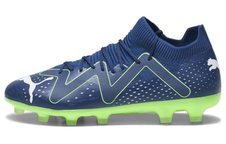 PUMA Future Match HG Rubber Short Studs Anti-Slip Wear-Resistant Soccer Shoes Men's Blue Green