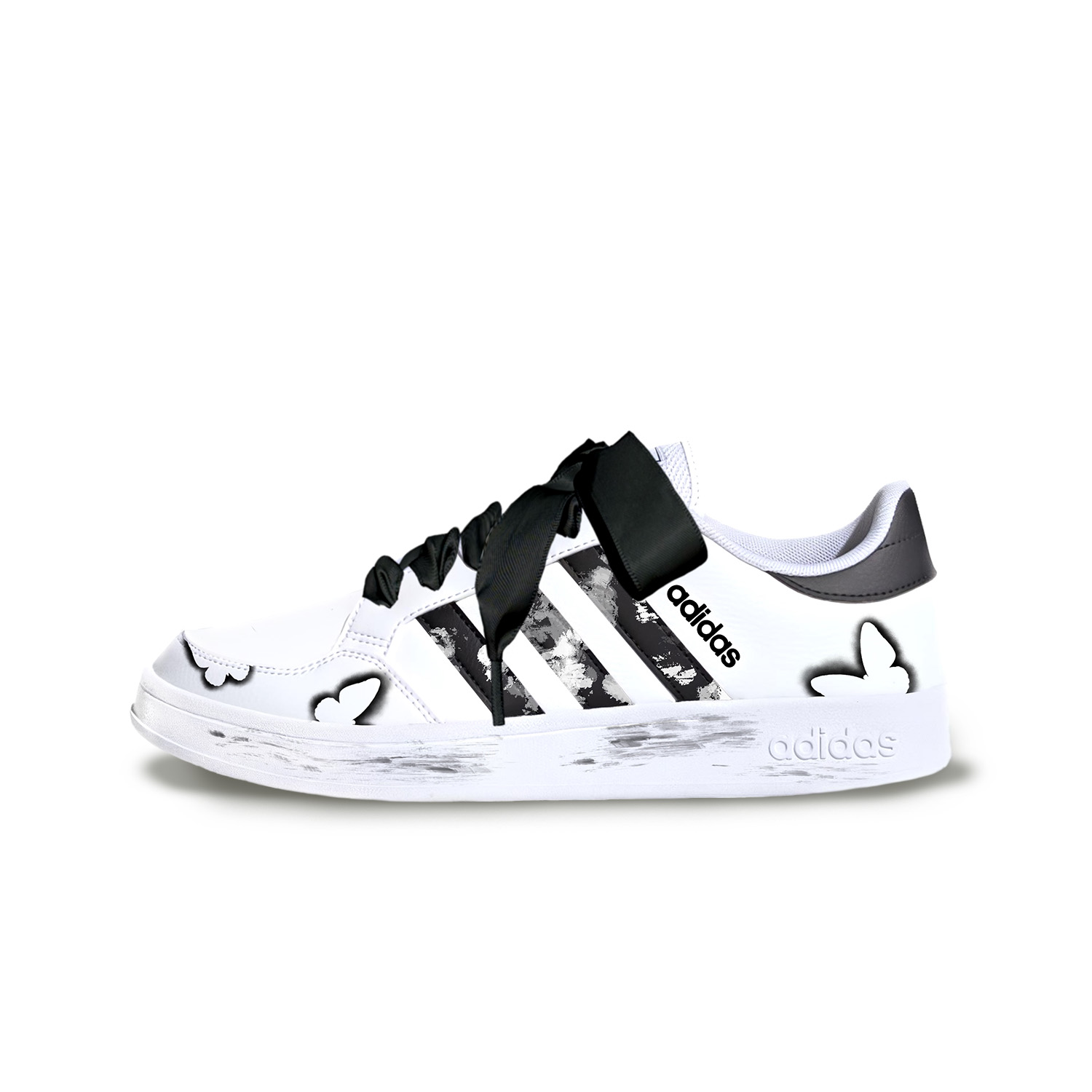 Adidas Neo Breaknet Ink Butterfly Shock Absorbers Abrasion Resistant Slip Resistant Low top Skateboard Shoes Unisex