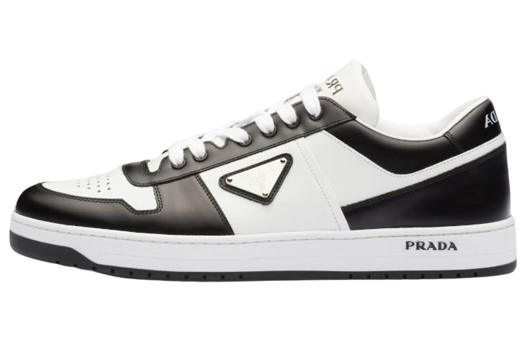 PRADA Downtown Low Top Sneakers Leather White Black