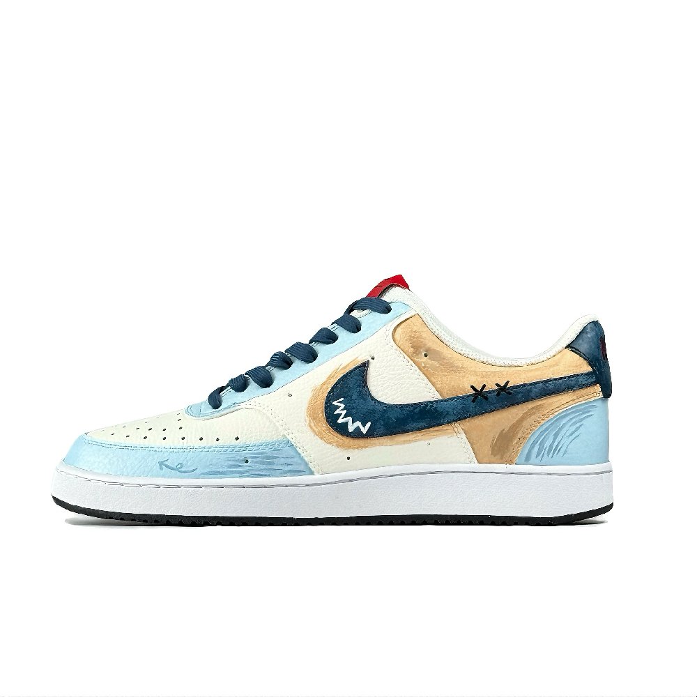 Nike Court Vision 1 Sea Salt Cheese Abrasion Resistant Low Top Skateboard Shoes Men's