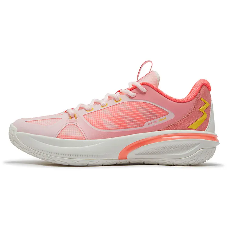361° Cushioning Anti Slip And Wear Resistant Support Rebound Low Top Basketball Shoes Men's Pink White