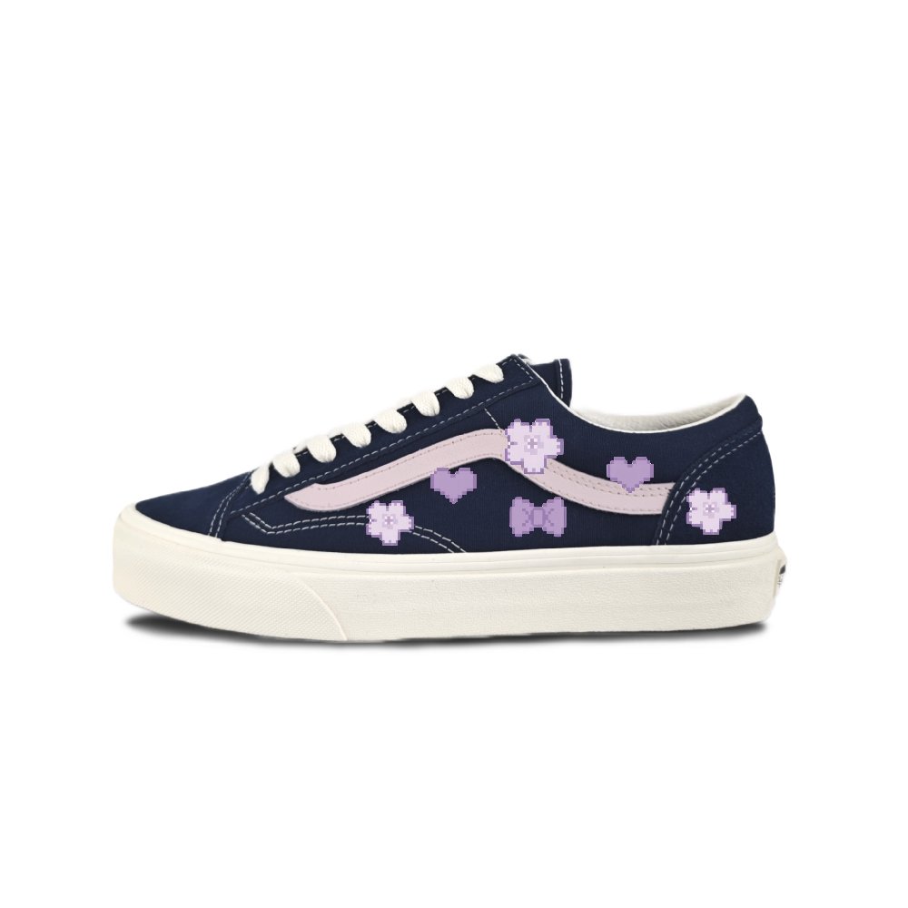 Vans Style 36 Suede Anti Slip Wear Resistant Low Top Skateboard Shoes Unisex Black Purple
