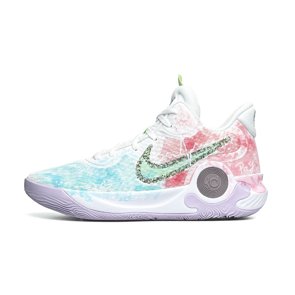 Nike KD Trey 5 IX Cushioning Slip Resistant Balance Mid Top Vintage Basketball Shoes Unisex Pink Blue