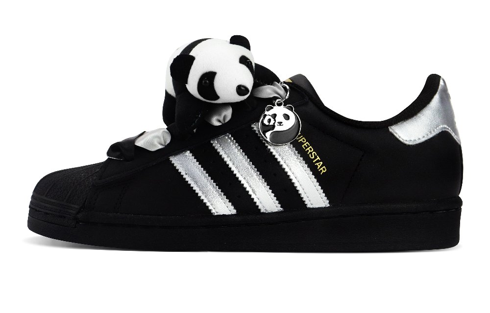 Adidas Originals SUPERSTAR Anti-Slip Wear-Resistant Low-Top Skateboard Shoes Unisex Black Silver