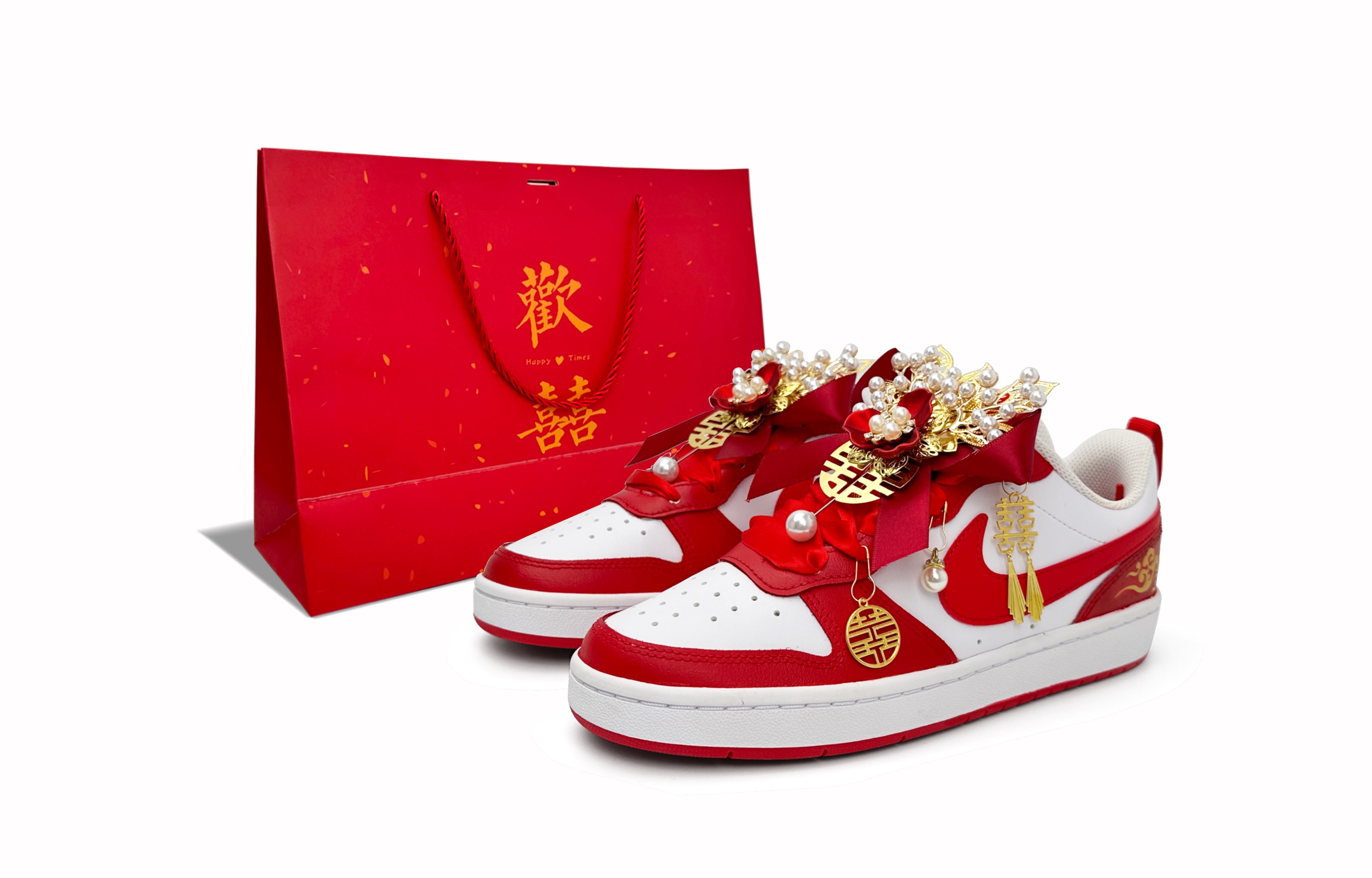 Nike Court Borough 2 Low top Skateboard Shoes Women's Red