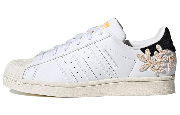 Adidas Women's Superstar 'Floral Patches - White Flash Orange'