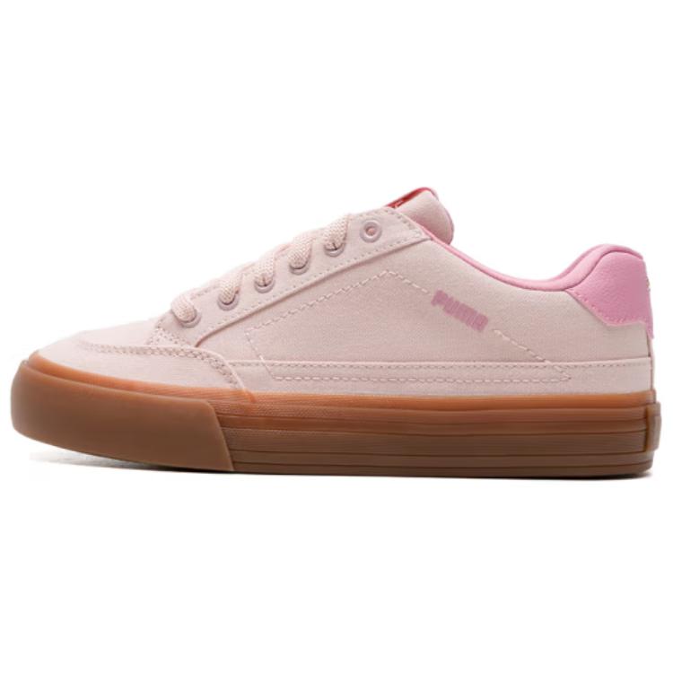 PUMA Court Classic Collection Vulc Wear resistant And Lightweight Low Top Skateboard Shoes Women's Pink