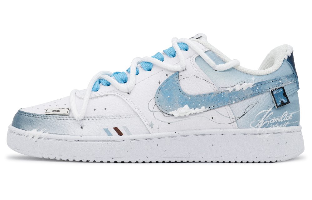 Nike Court Vision 1 Ripple Foam Anti-Slip Wear-Resistant Low-Top Skateboard Shoes Men's Light Blue