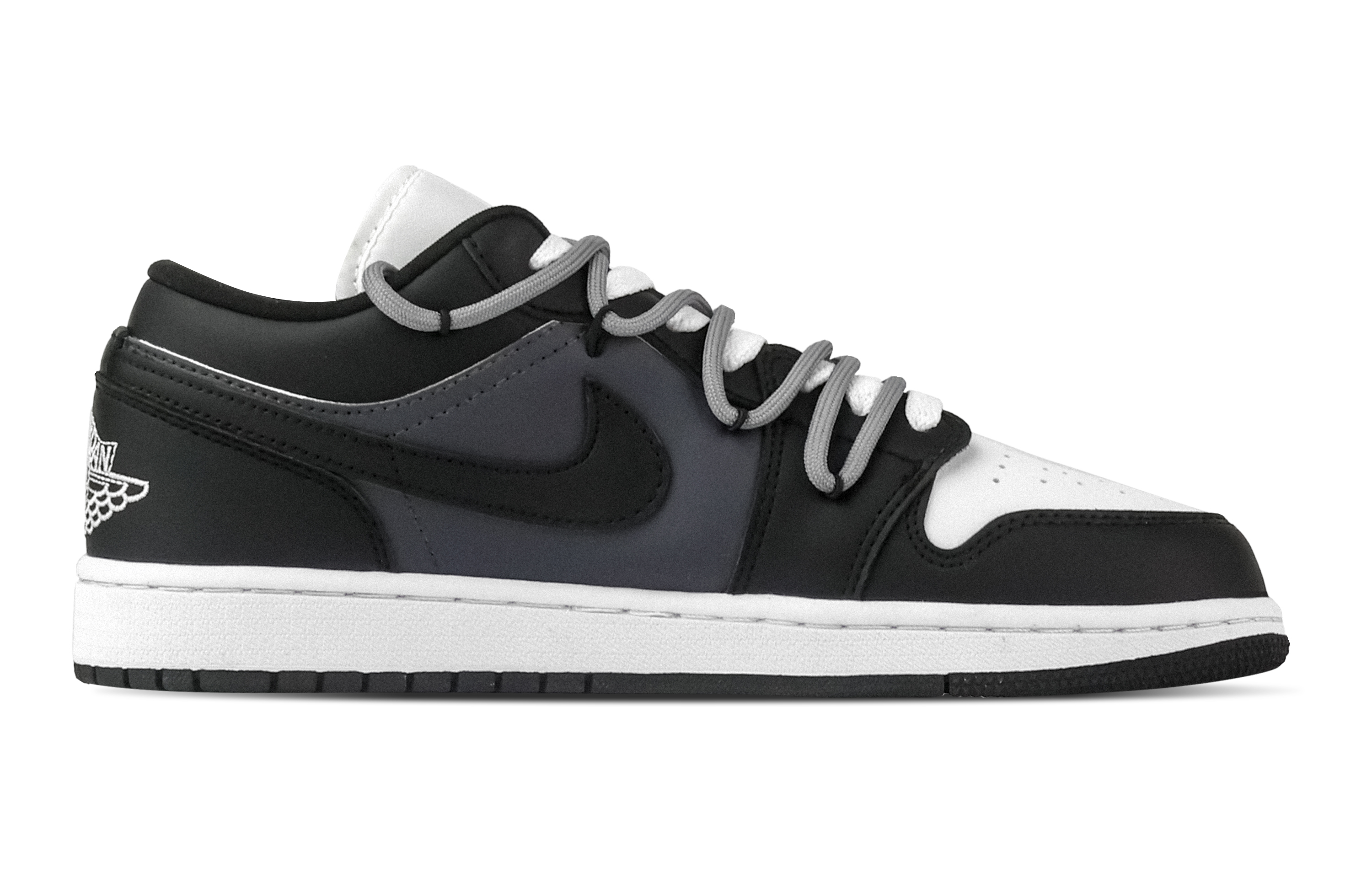 Jordan Air Jordan 1 Sateen Hem Low top Vintage Basketball Shoes Unisex Black Blue