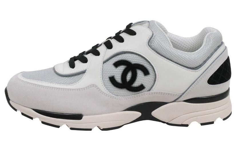 CHANEL Logo Sneaker 'White Black'