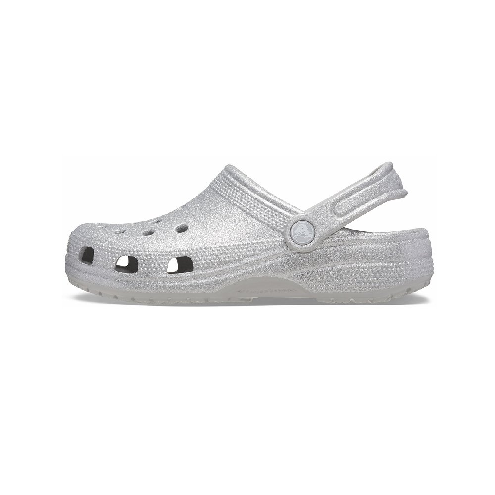 Crocs Classic Glitter Clogs 'Silver'