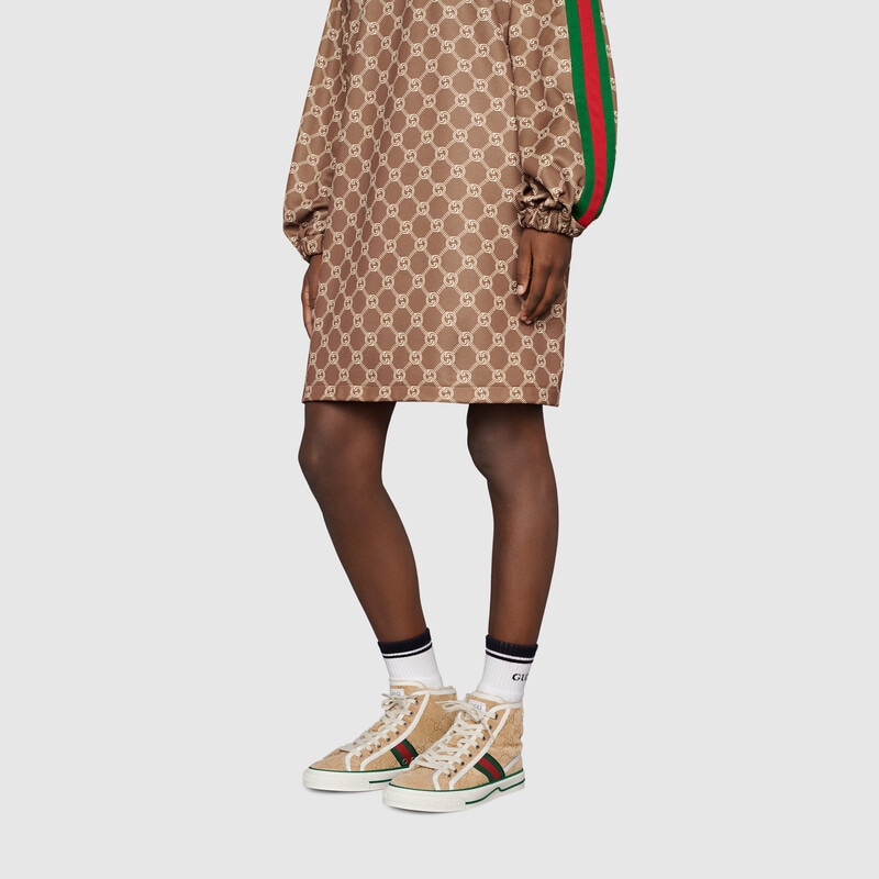 GUCCI Tennis 1977 High Gg Brown Suede Women's купить в интернет-магазине Yoocart с быстрой доставкой по России.
