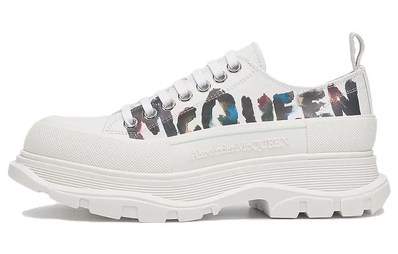 Alexander McQueen Tread Slick Low Lace Up White Grafitti