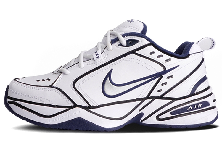 Nike Air Monarch 4 Iv Anti Slip And Wear Resistant Height Increasing Low Top Chunky Sneakers Unisex Blue White