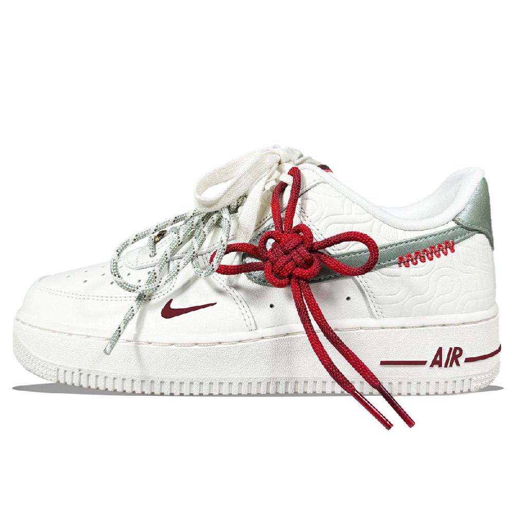 Nike Air Force 1 Anti-Slip Wear-Resistant Low-Top Skateboard Shoes Unisex White Green